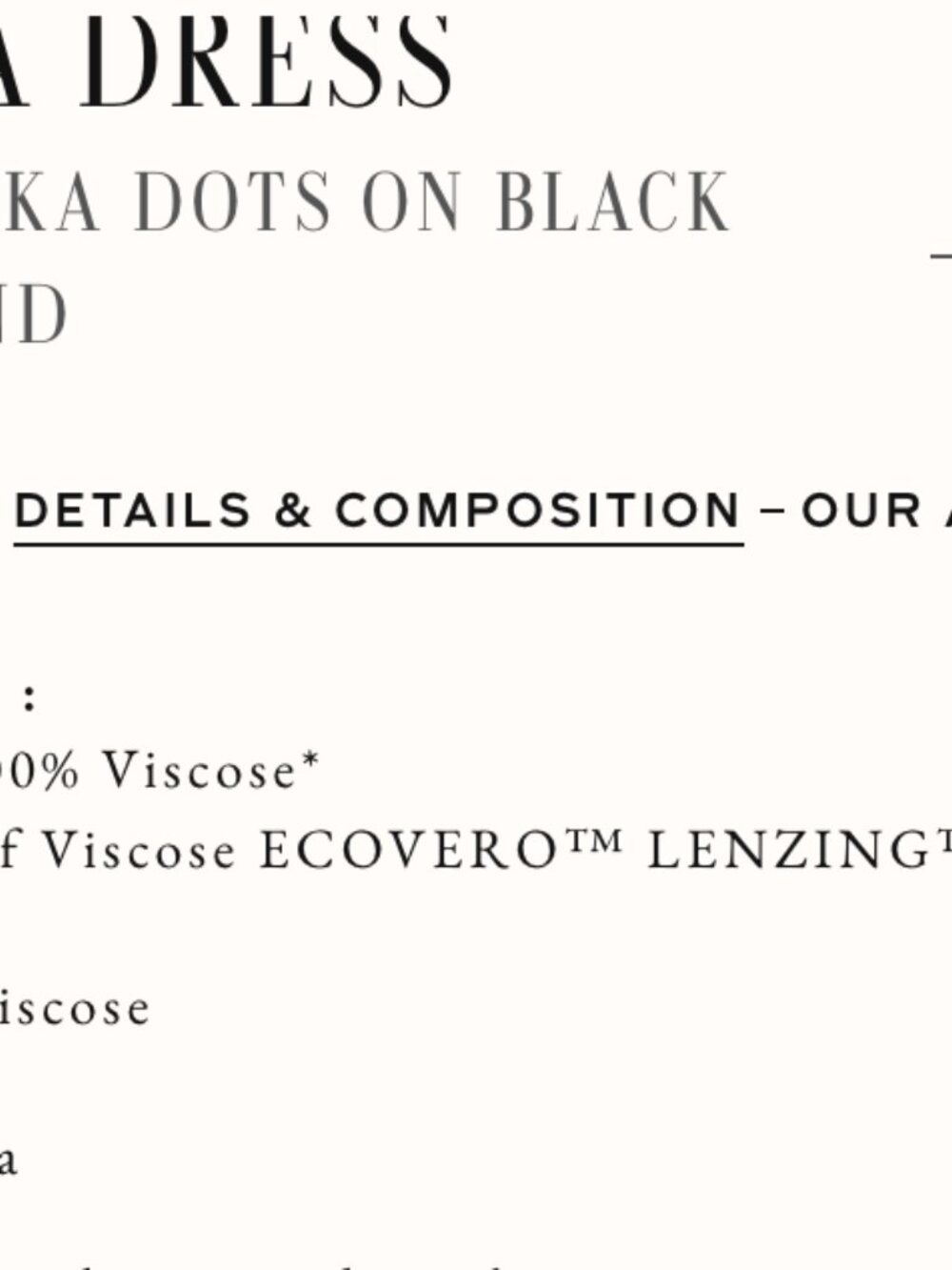 Sezane Melina Midi Dress Black with White Polka Dots - Picture 8 of 13
